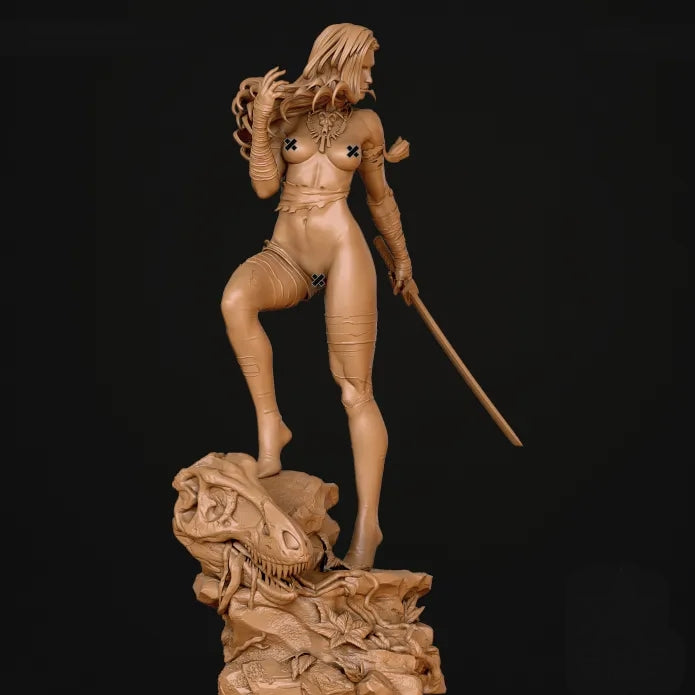 Savage Land Psylocke NSFW Sculpture (75mm to 500mm) - Unassembled/Unpainted/3D Print