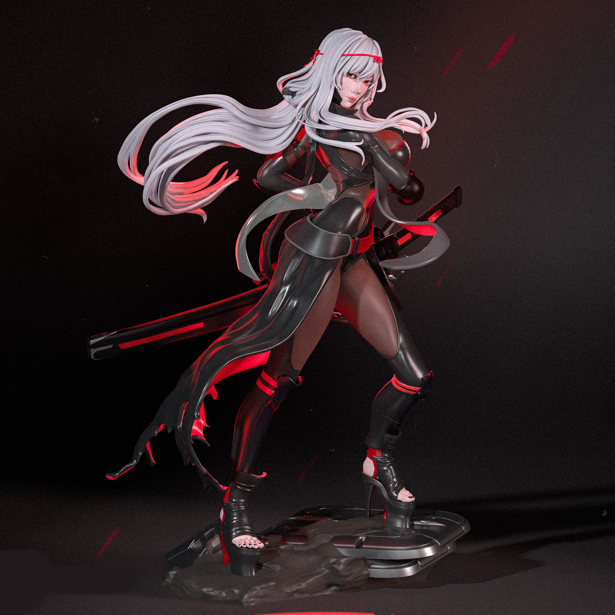 Scarlet: Black Shadow Sculpture(75mm to 500mm) - Unassembled/Unpainted/3D Print