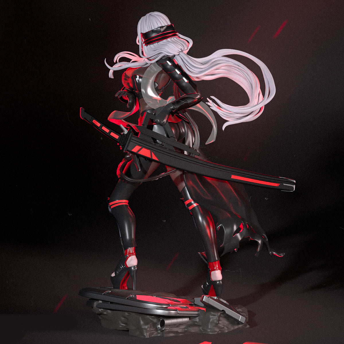 Scarlet: Black Shadow Sculpture(75mm to 500mm) - Unassembled/Unpainted/3D Print