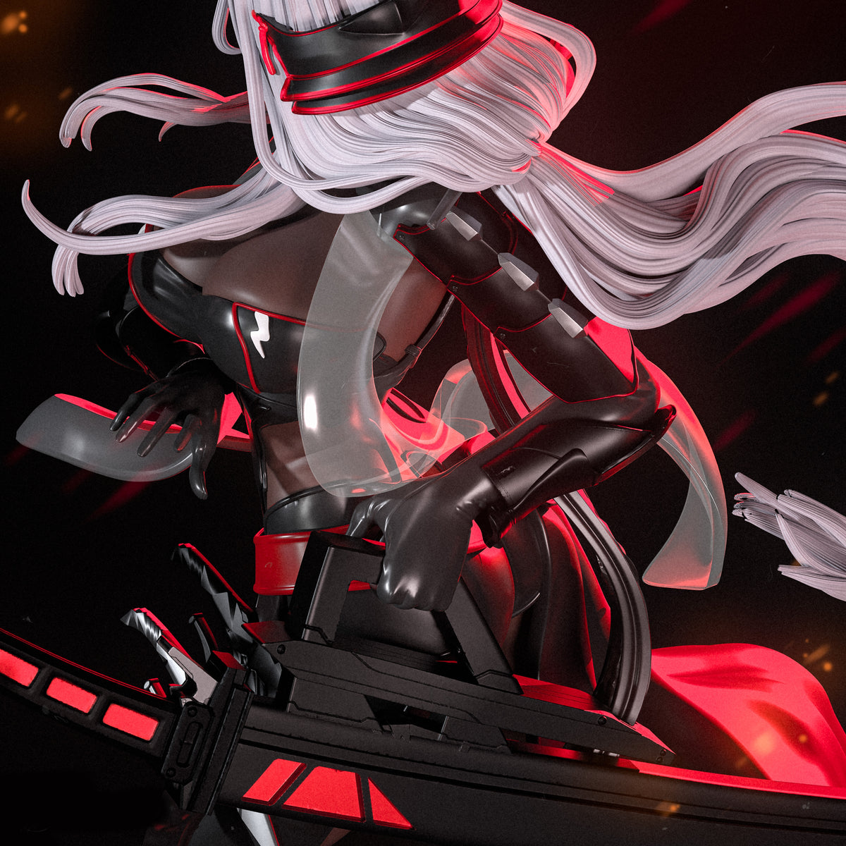 Scarlet: Black Shadow Sculpture(75mm to 500mm) - Unassembled/Unpainted/3D Print