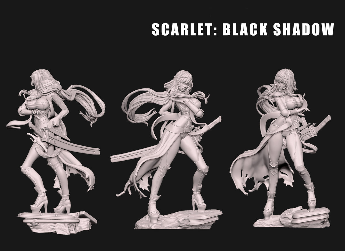 Scarlet: Black Shadow Sculpture(75mm to 500mm) - Unassembled/Unpainted/3D Print