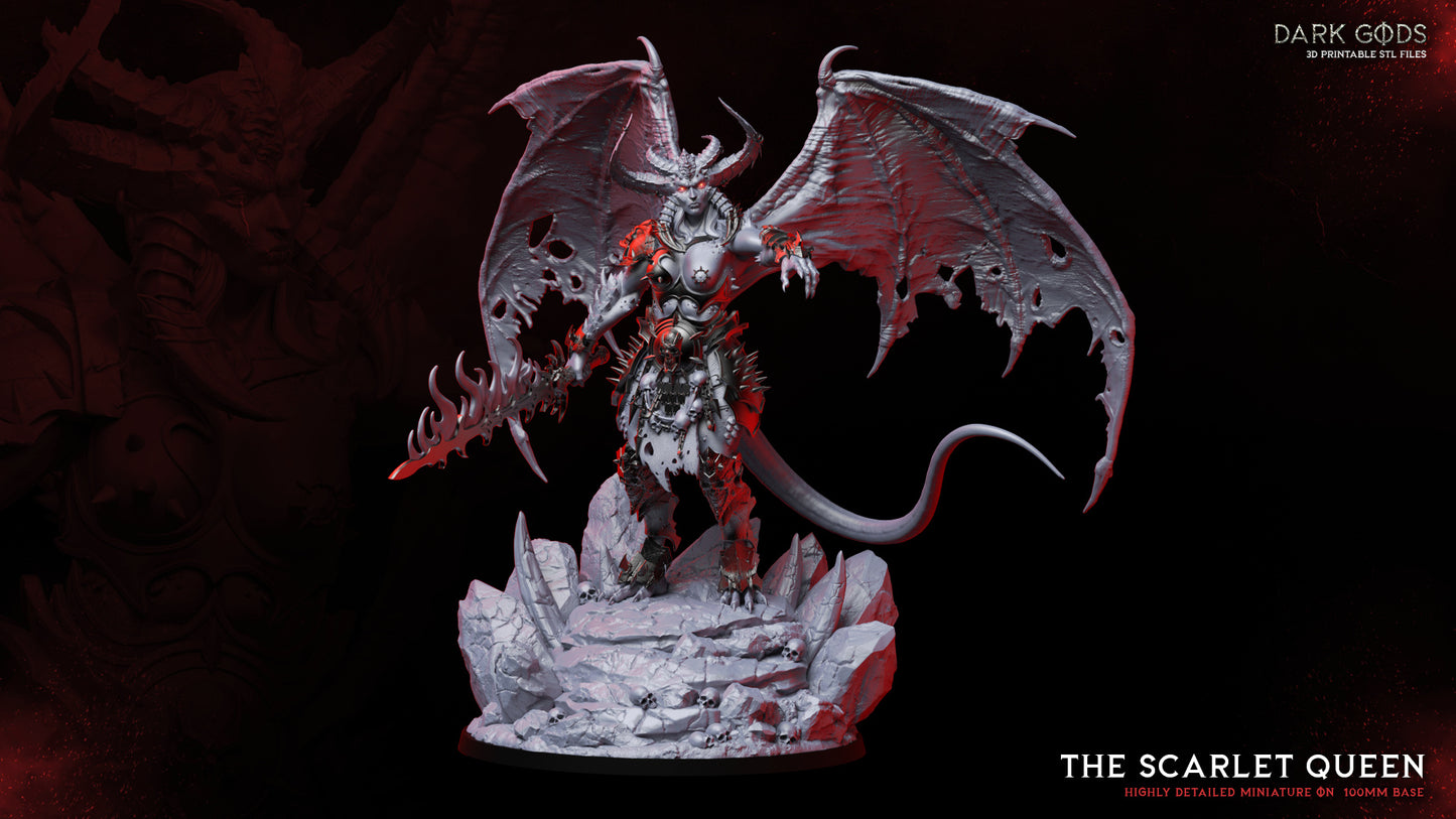 Scarlet Queen - Demon - by Dark Gods- Tabletop RPG Miniature - Roleplaying 3D Printed Fantasy Mini