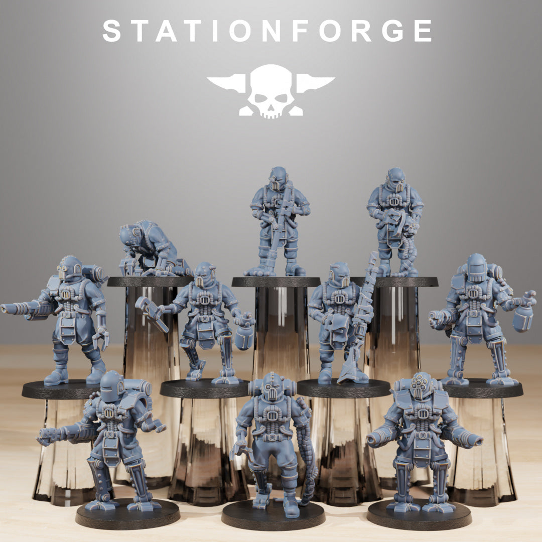 Scavenger Cyborgs - by Station Forge - Tabletop RPG Miniature - Roleplaying 3D Printed Fantasy Mini