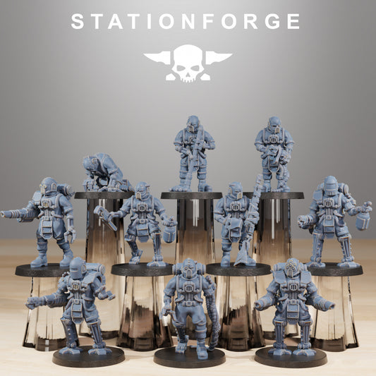 Scavenger Cyborgs - by Station Forge - Tabletop RPG Miniature - Roleplaying 3D Printed Fantasy Mini