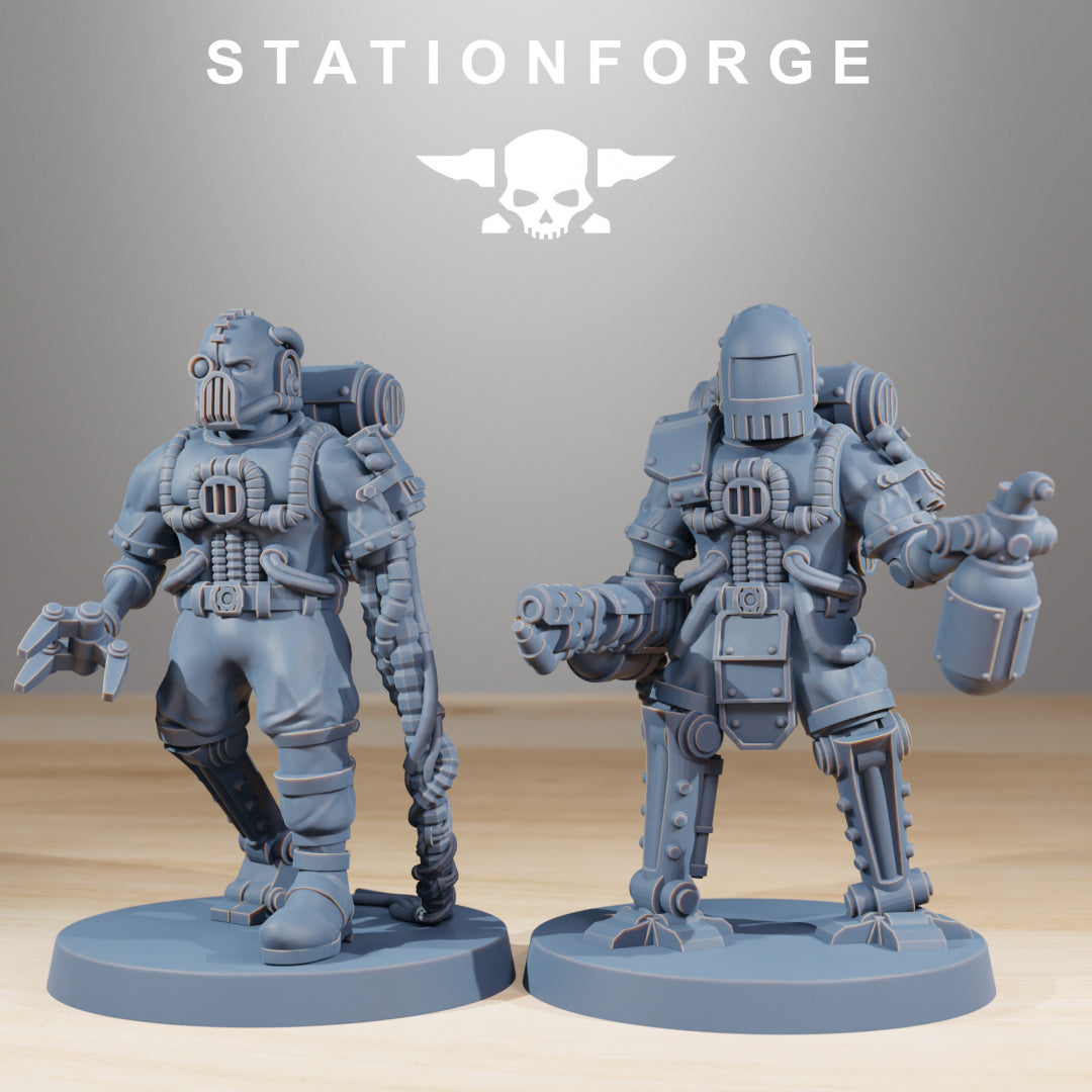 Scavenger Cyborgs - by Station Forge - Tabletop RPG Miniature - Roleplaying 3D Printed Fantasy Mini