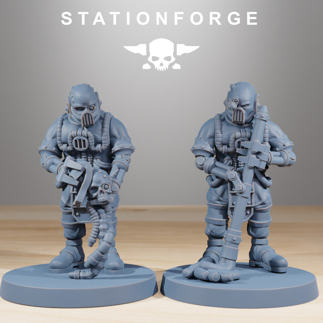 Scavenger Cyborgs - by Station Forge - Tabletop RPG Miniature - Roleplaying 3D Printed Fantasy Mini