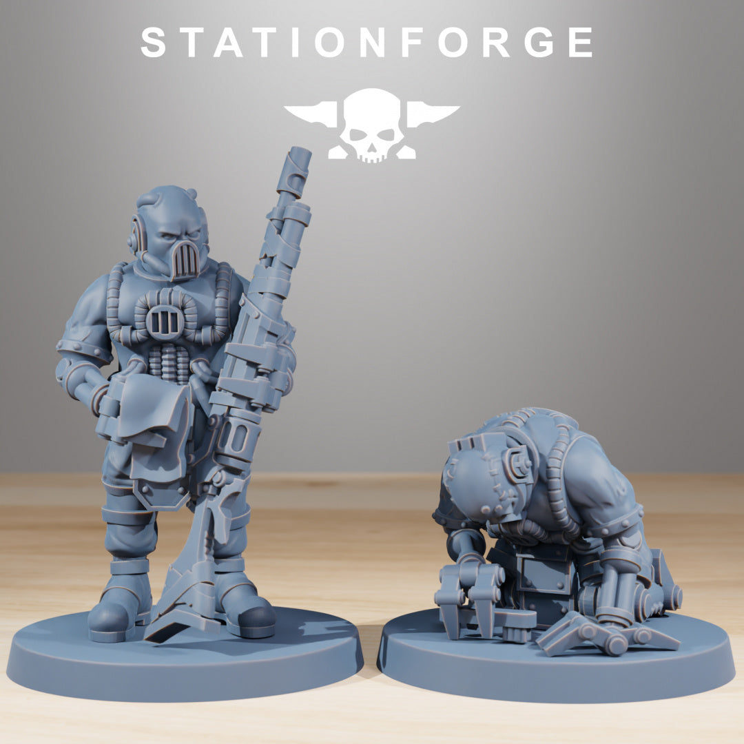 Scavenger Cyborgs - by Station Forge - Tabletop RPG Miniature - Roleplaying 3D Printed Fantasy Mini