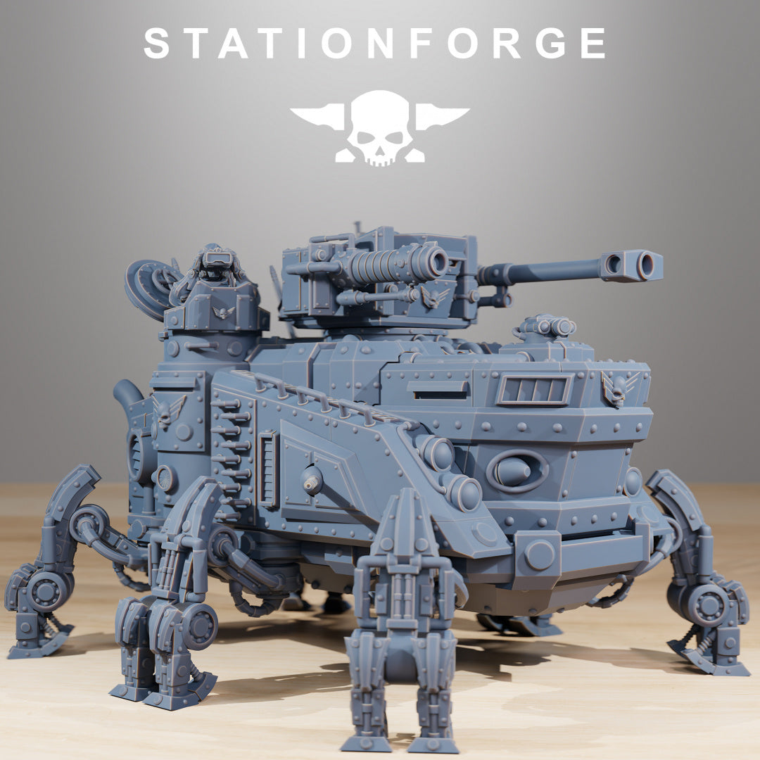 Scavenger Heavy Tank - Compatible with Warhammer 40K - by Station Forge - Tabletop RPG Miniature - Roleplaying 3D Printed Fantasy Mini