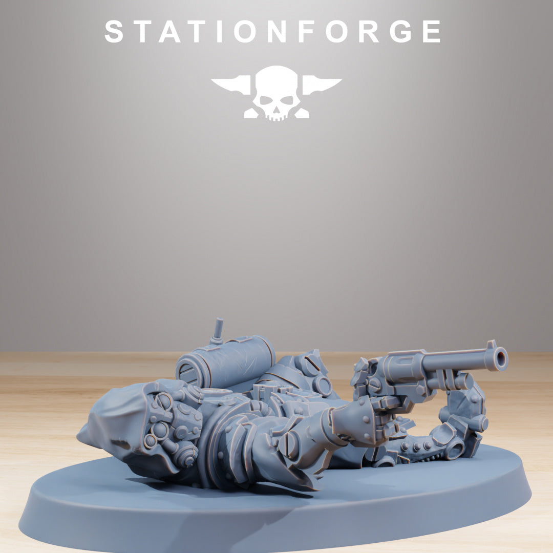 Scavenger Wounded - Compatible with Warhammer 40K - by Station Forge - Tabletop RPG Miniature - Roleplaying 3D Printed Fantasy Mini