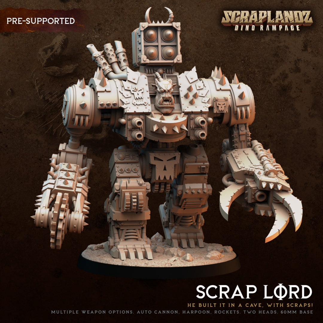 Scrap Lord - He Built it in a Cave with Scrapsi - by Dark Gods- Tabletop RPG Miniature - Roleplaying 3D Printed Fantasy Mini