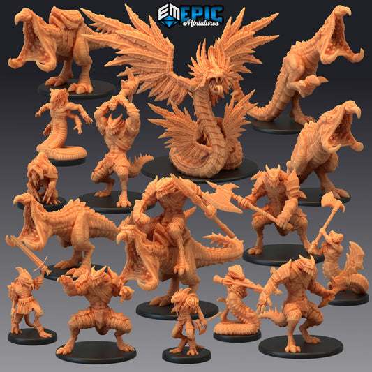 Serpentia Reborn Set - Swamp & March Encounters Collection - by Epic Miniatures - Tabletop RPG Miniature - Roleplaying 3D Printed Fantasy Mini