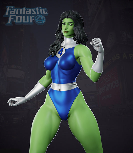 She-Hulk Sculpture (75mm to 500mm) - Unassembled/Unpainted/3D Print