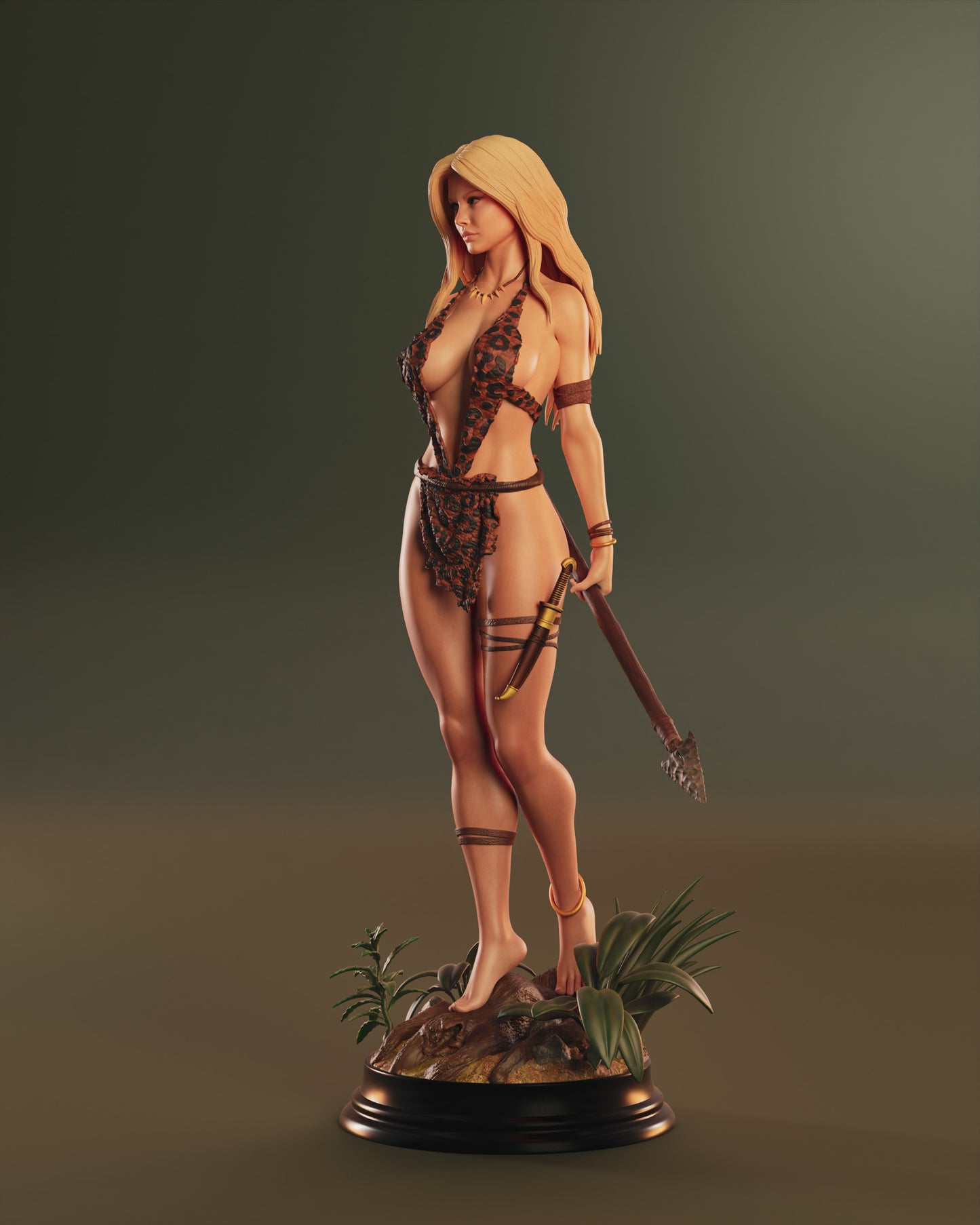 Sheena: Queen of the Jungle Sculpture (75mm to 500mm) - Unassembled/Unpainted/3D Print