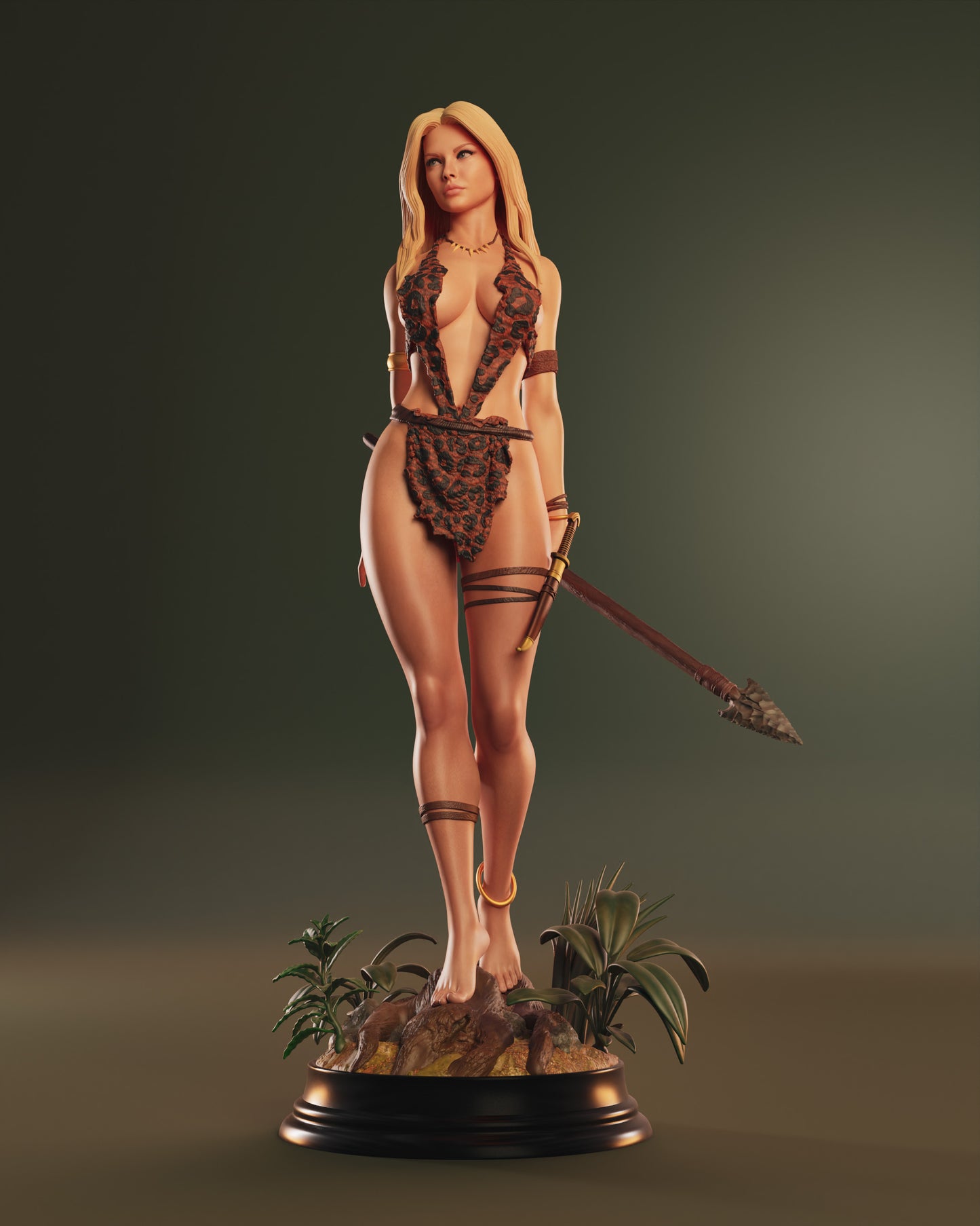 Sheena: Queen of the Jungle Sculpture (75mm to 500mm) - Unassembled/Unpainted/3D Print