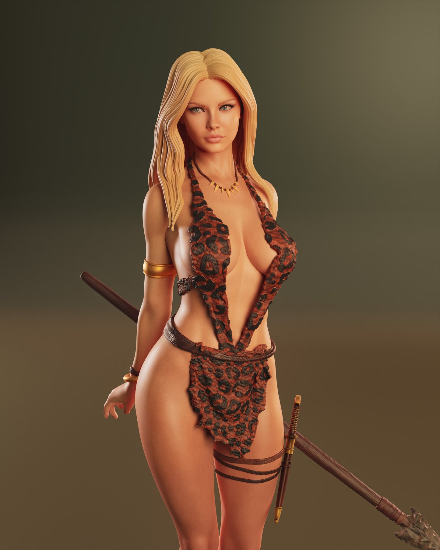 Sheena: Queen of the Jungle Sculpture (75mm to 500mm) - Unassembled/Unpainted/3D Print