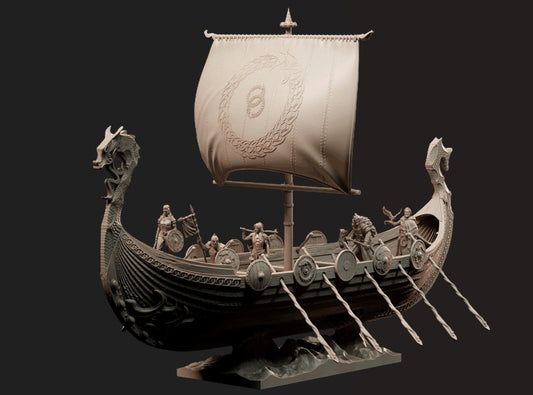 Ouroboros the Eternal Ship- by Dungeons and Dragons - Tabletop RPG Miniature - Roleplaying 3D Printed Fantasy Mini