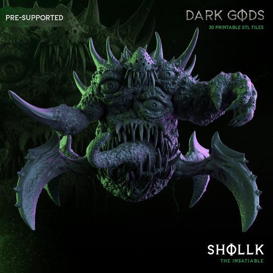 Shollk - Demon - by Dark Gods- Tabletop RPG Miniature - Roleplaying 3D Printed Fantasy Mini