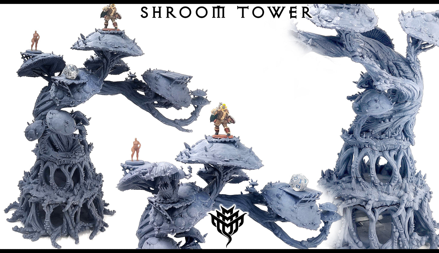 Shroom Tower - WoodLand Terrain - by Mini Monster Mayhem- Tabletop RPG Miniature - Roleplaying 3D Printed Fantasy Mini