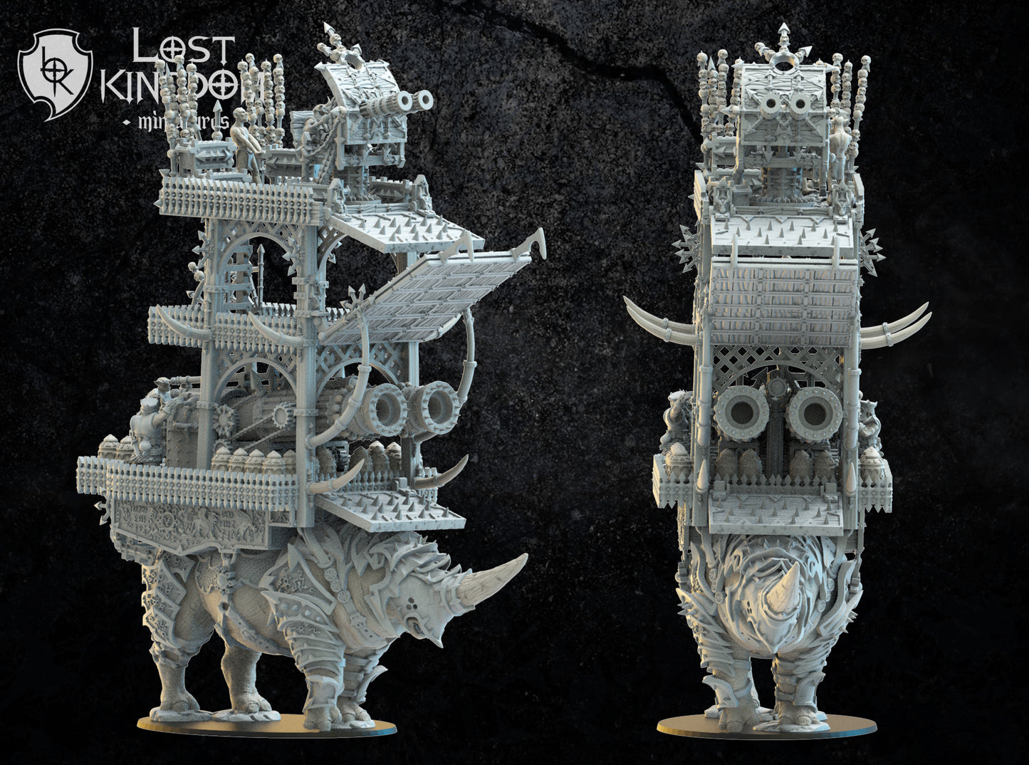 Chaos Dwarves Siege Tower - Compatible with Warhammer 40K - by Lost Kingdom - Tabletop RPG Miniature - Roleplaying 3D Printed Fantasy Mini