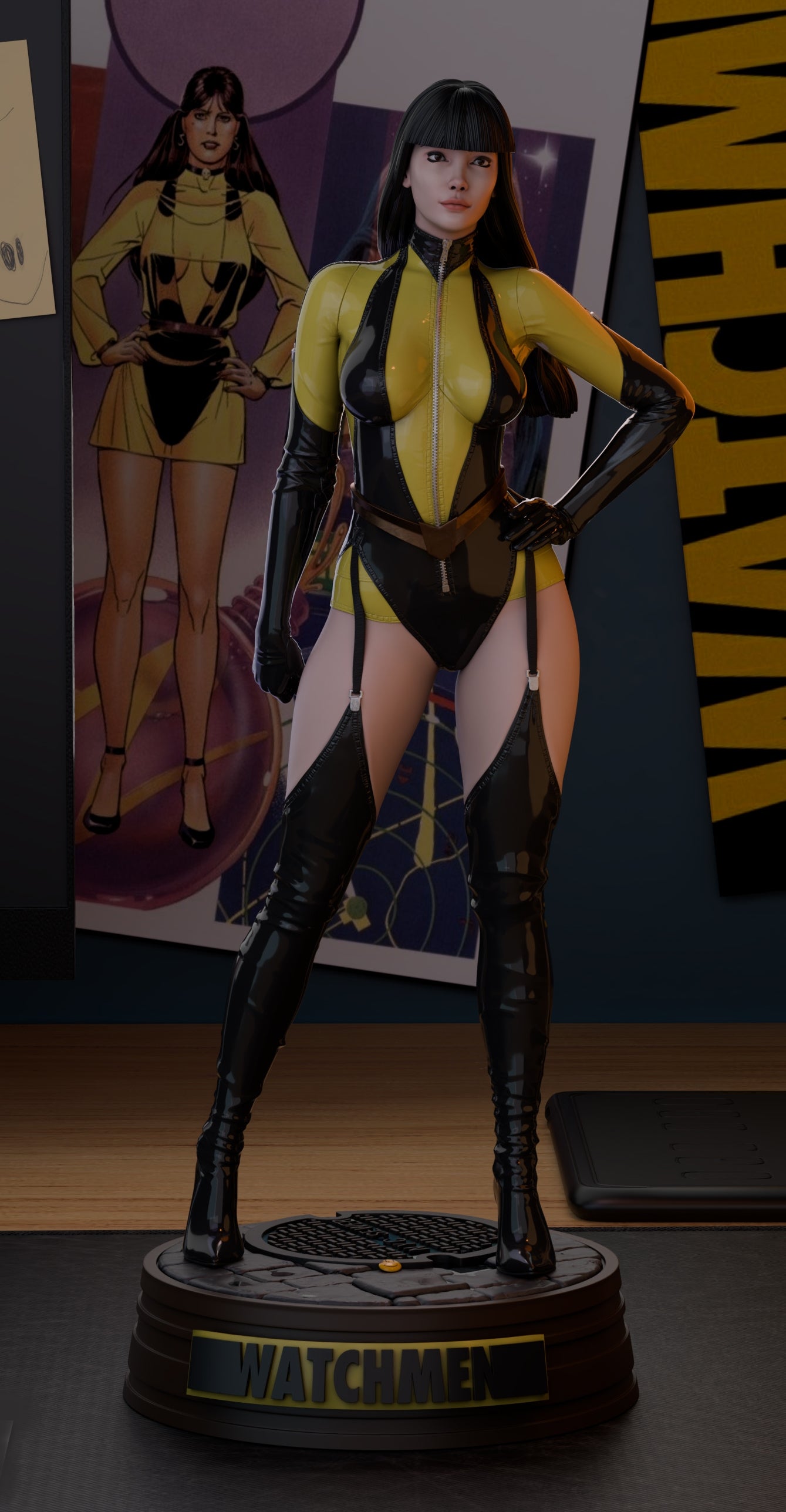 Silk Spectre Sculpture (75mm to 500mm) - Unassembled/Unpainted/3D Print