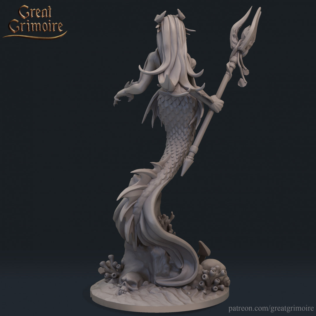 Siren/Mermaid- by Great Grimiore- Tabletop RPG Miniature - Roleplaying 3D Printed Fantasy Mini