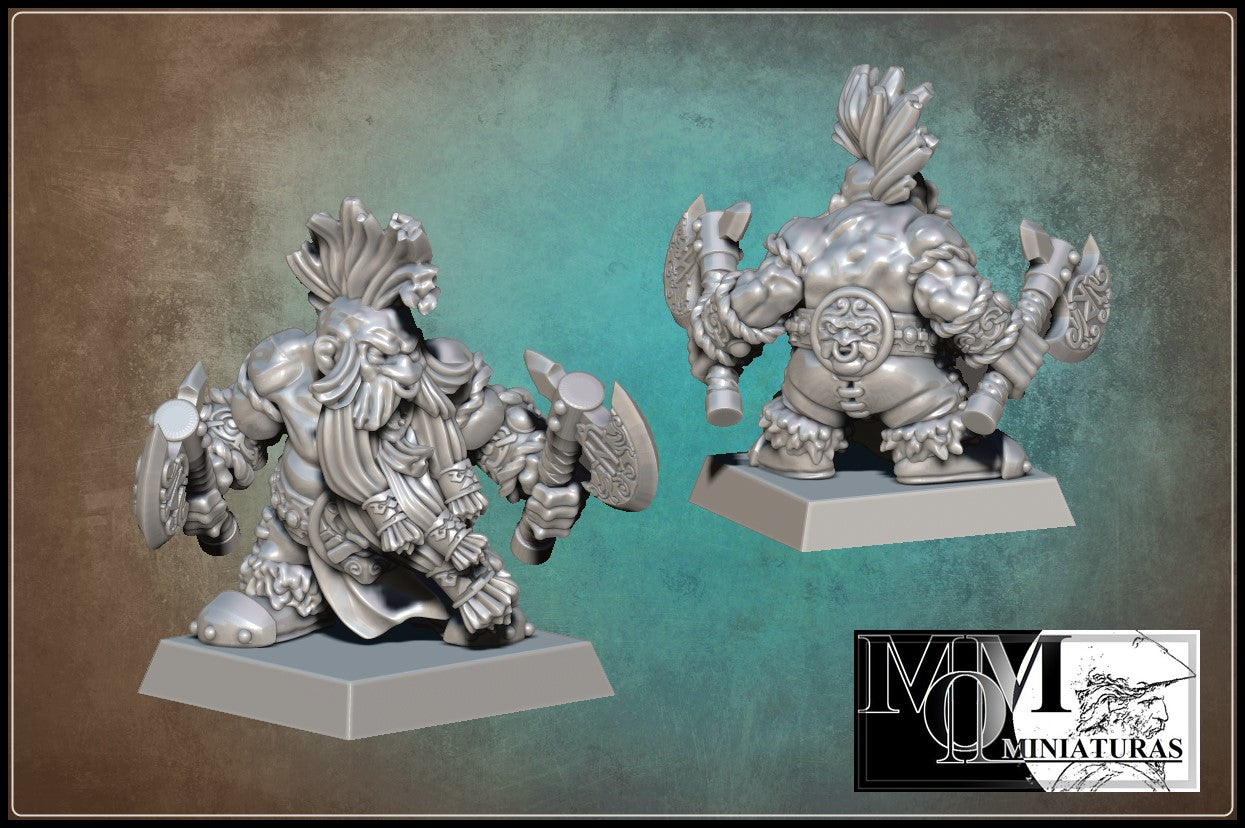 Dwarf Slayers - by MOM Miniatures- Tabletop RPG Miniature - Roleplaying 3D Printed Fantasy Mini