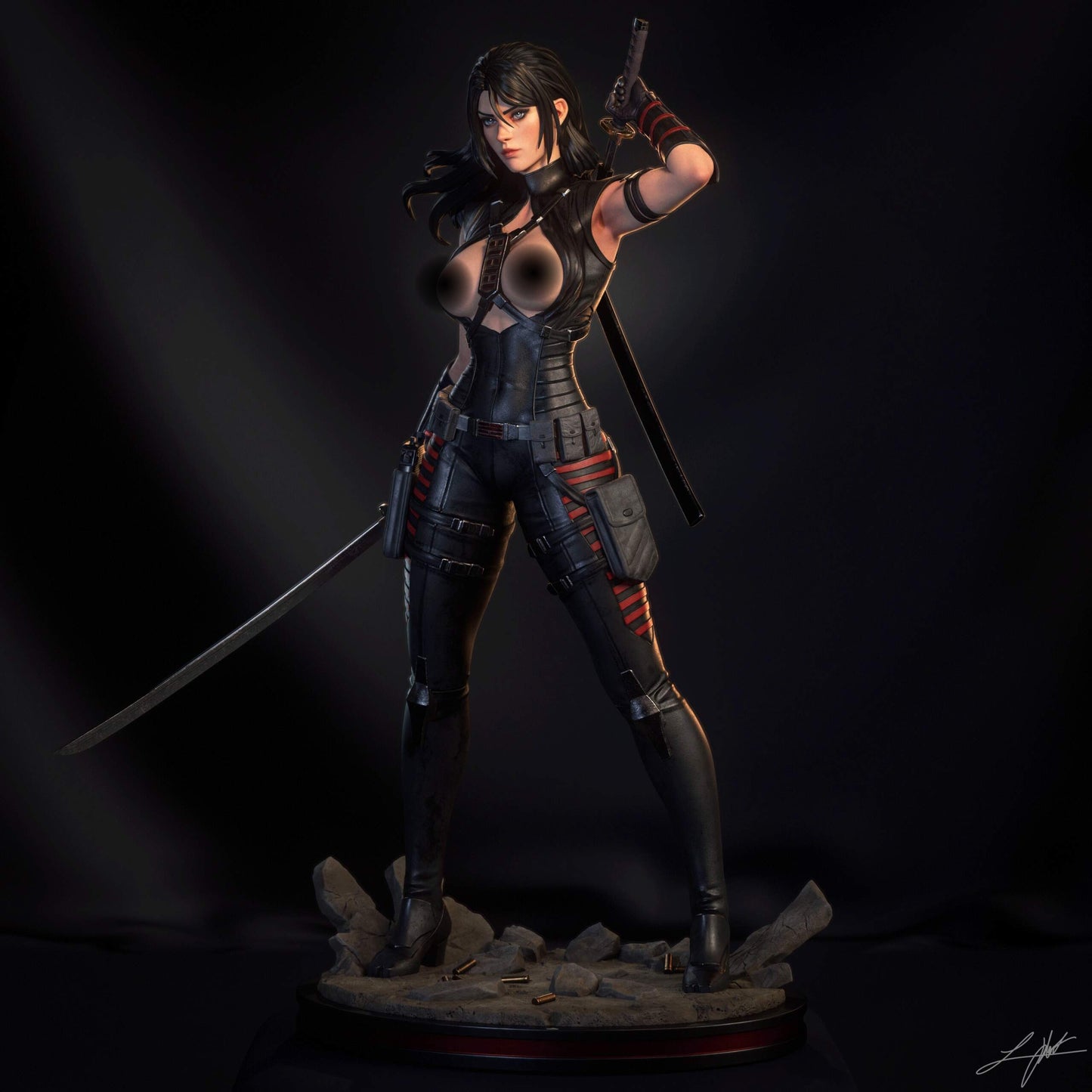 Snake Eyes II NSFW Sculpture (75mm to 500mm) - Unassembled/Unpainted/3D Print