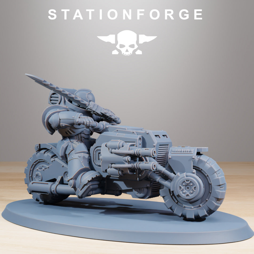 Socratis Bikers - Compatible with Warhammer 40K - Station Forge - Tabletop RPG Miniature - Roleplaying 3D Printed Fantasy Mini