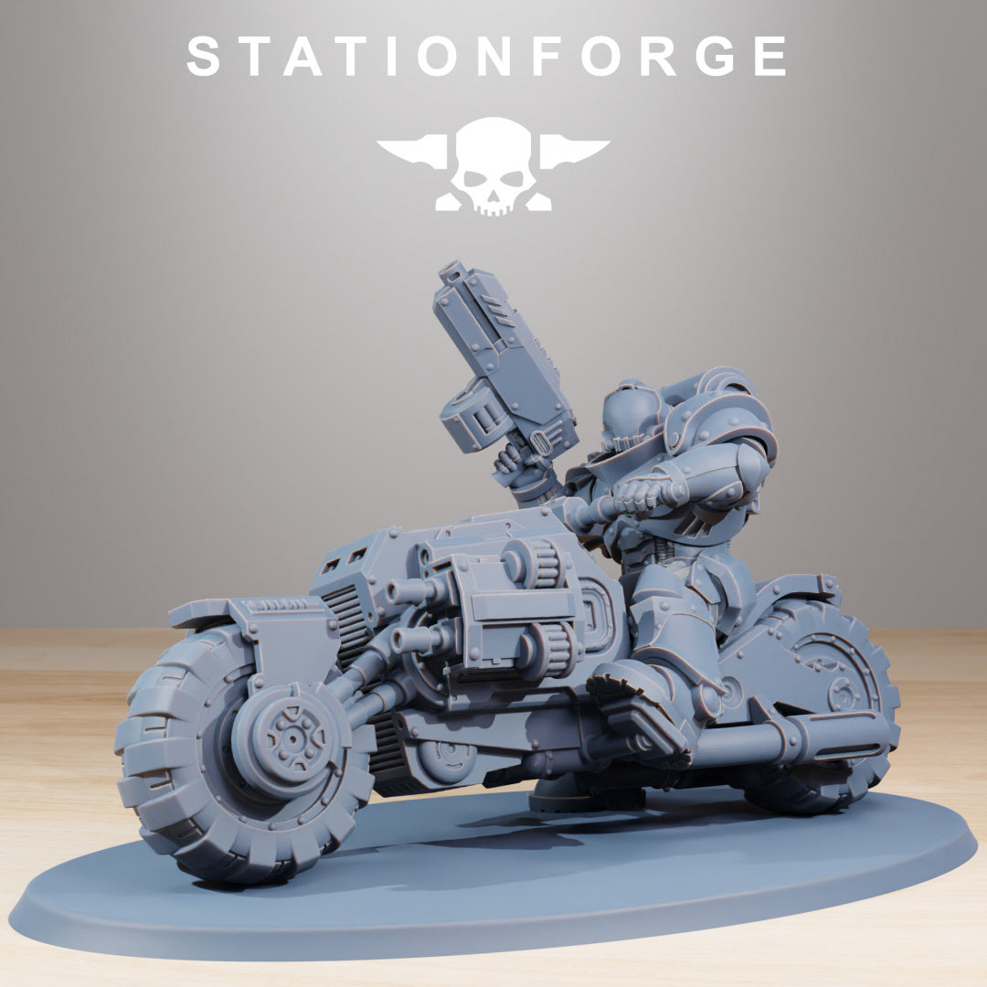 Socratis Bikers - Compatible with Warhammer 40K - Station Forge - Tabletop RPG Miniature - Roleplaying 3D Printed Fantasy Mini