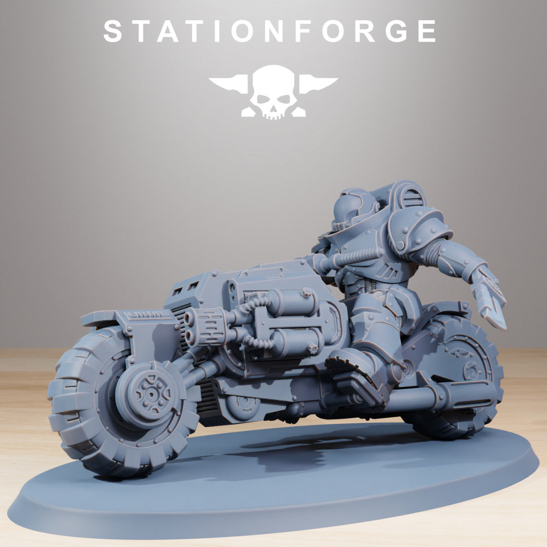 Socratis Bikers - Compatible with Warhammer 40K - Station Forge - Tabletop RPG Miniature - Roleplaying 3D Printed Fantasy Mini