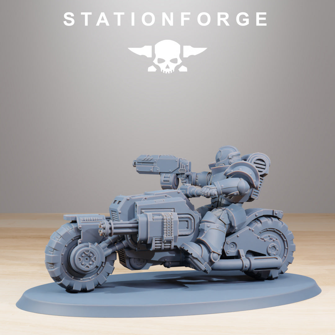 Socratis Bikers - Compatible with Warhammer 40K - Station Forge - Tabletop RPG Miniature - Roleplaying 3D Printed Fantasy Mini