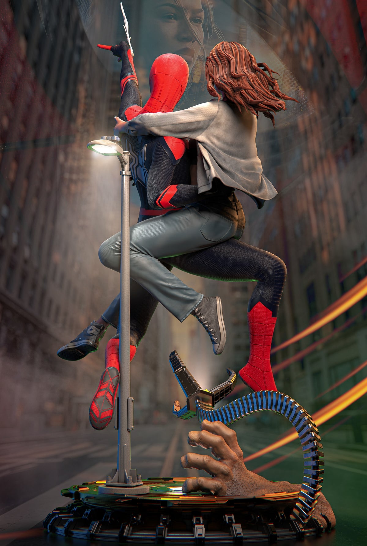 MJ and Spiderman Sculpture (75mm to 500mm) - Unassembled/Unpainted/3D Print