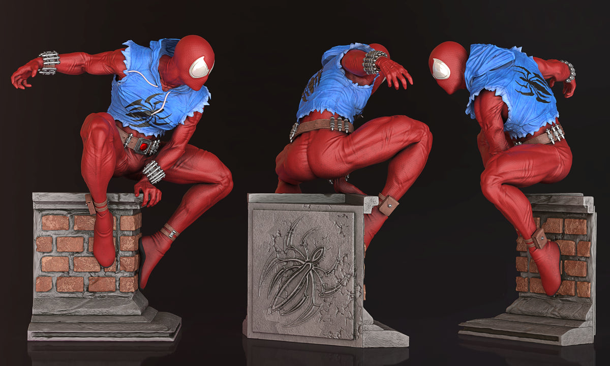 Sculpture de Scarlet Spider (75 mm à 500 mm) - Non assemblée/Non peinte/Impression 3D