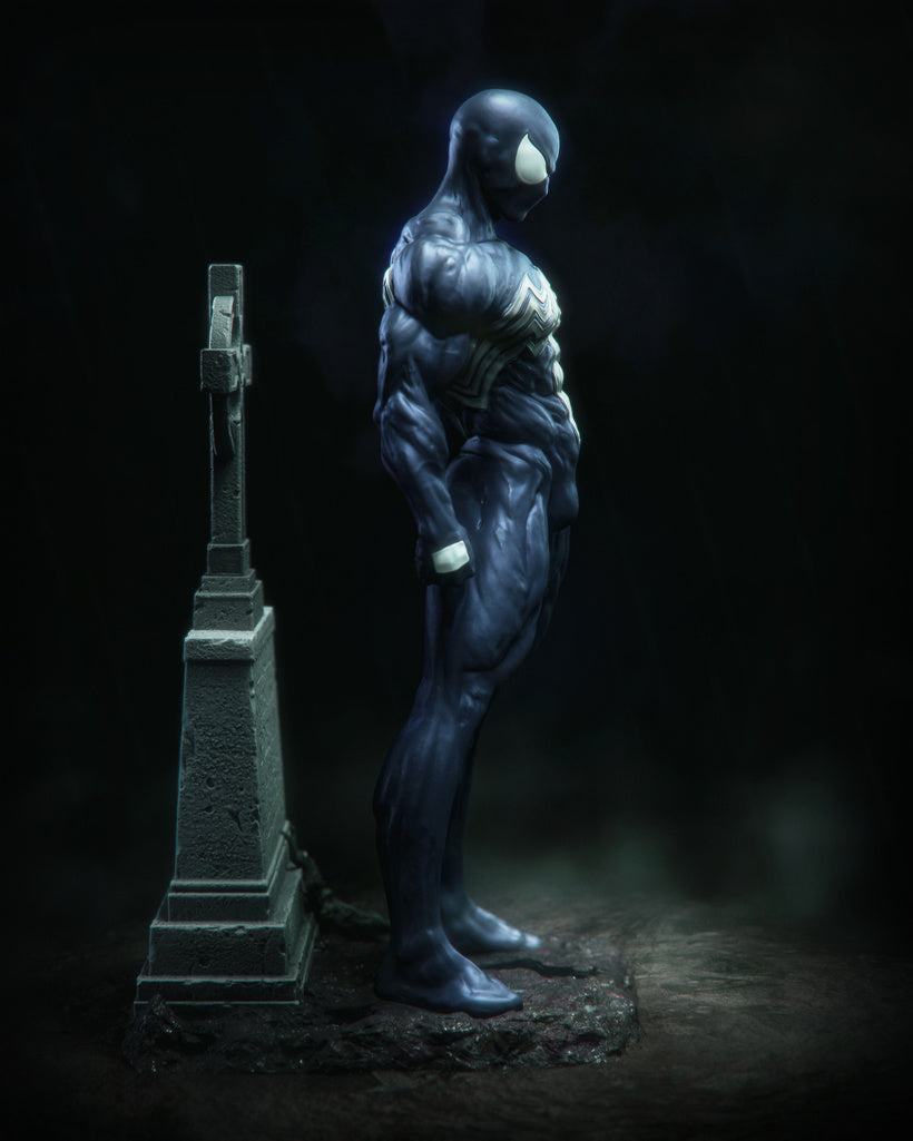 Symbiote Spider-Man Sculpture(75mm to 1000mm) - Unassembled/Unpainted/3D Print