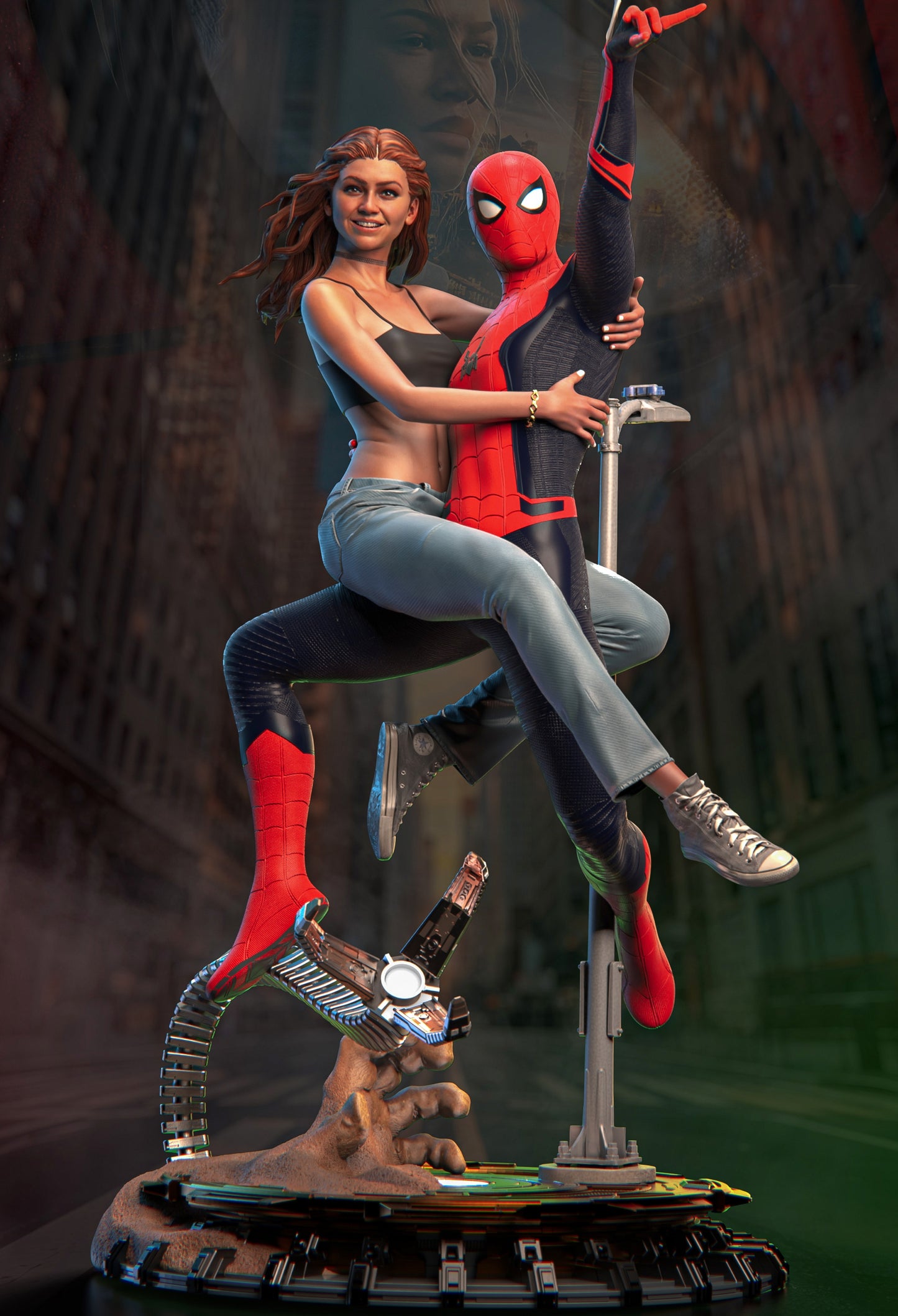 MJ and Spiderman Sculpture (75mm to 500mm) - Unassembled/Unpainted/3D Print