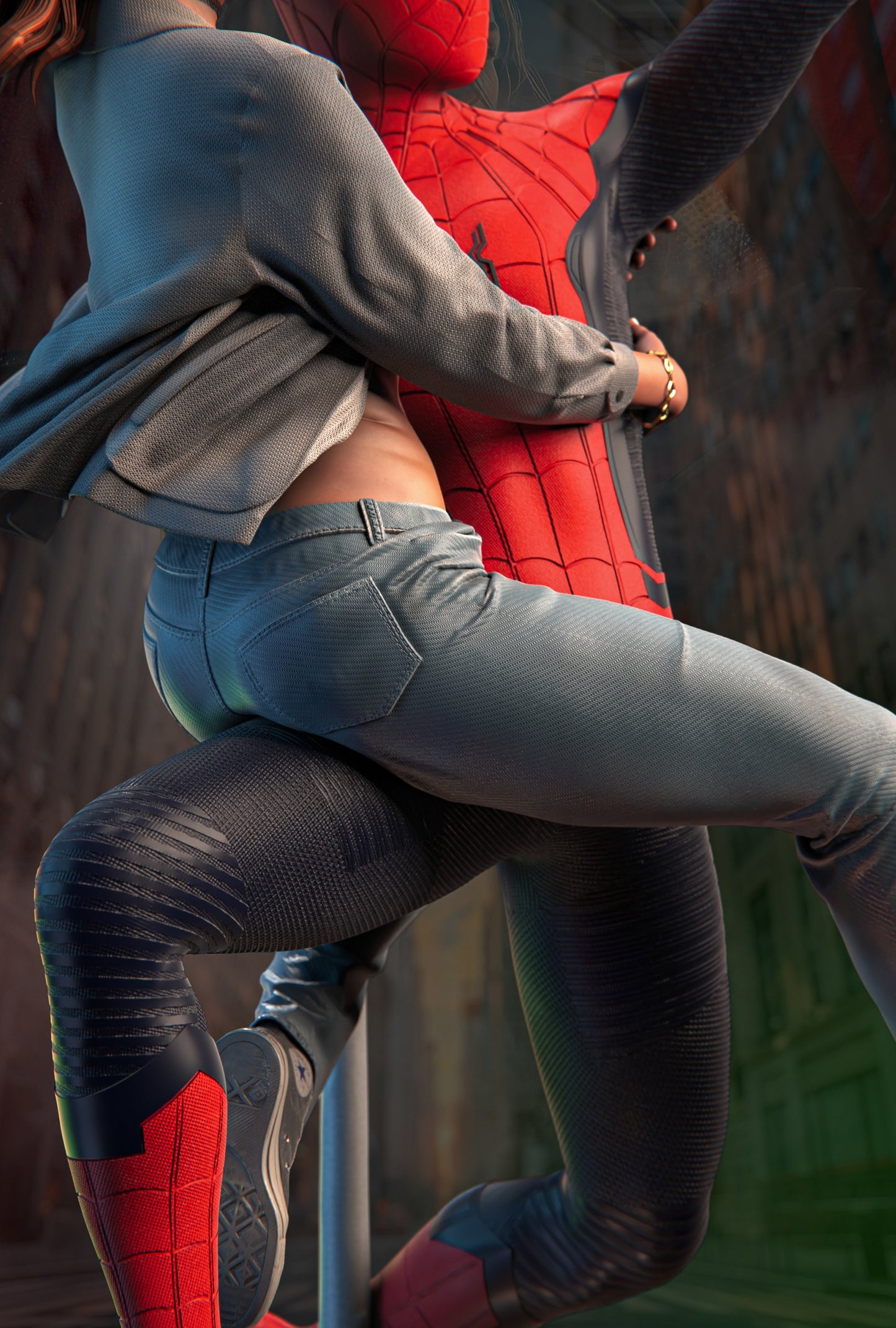MJ and Spiderman Sculpture (75mm to 500mm) - Unassembled/Unpainted/3D Print