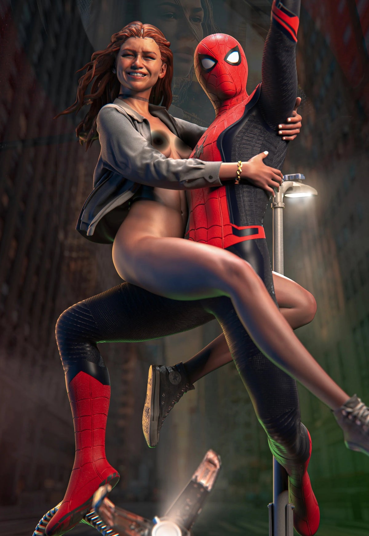 MJ and Spiderman NSFW Sculpture (75mm to 500mm) - Unassembled/Unpainted/3D Print