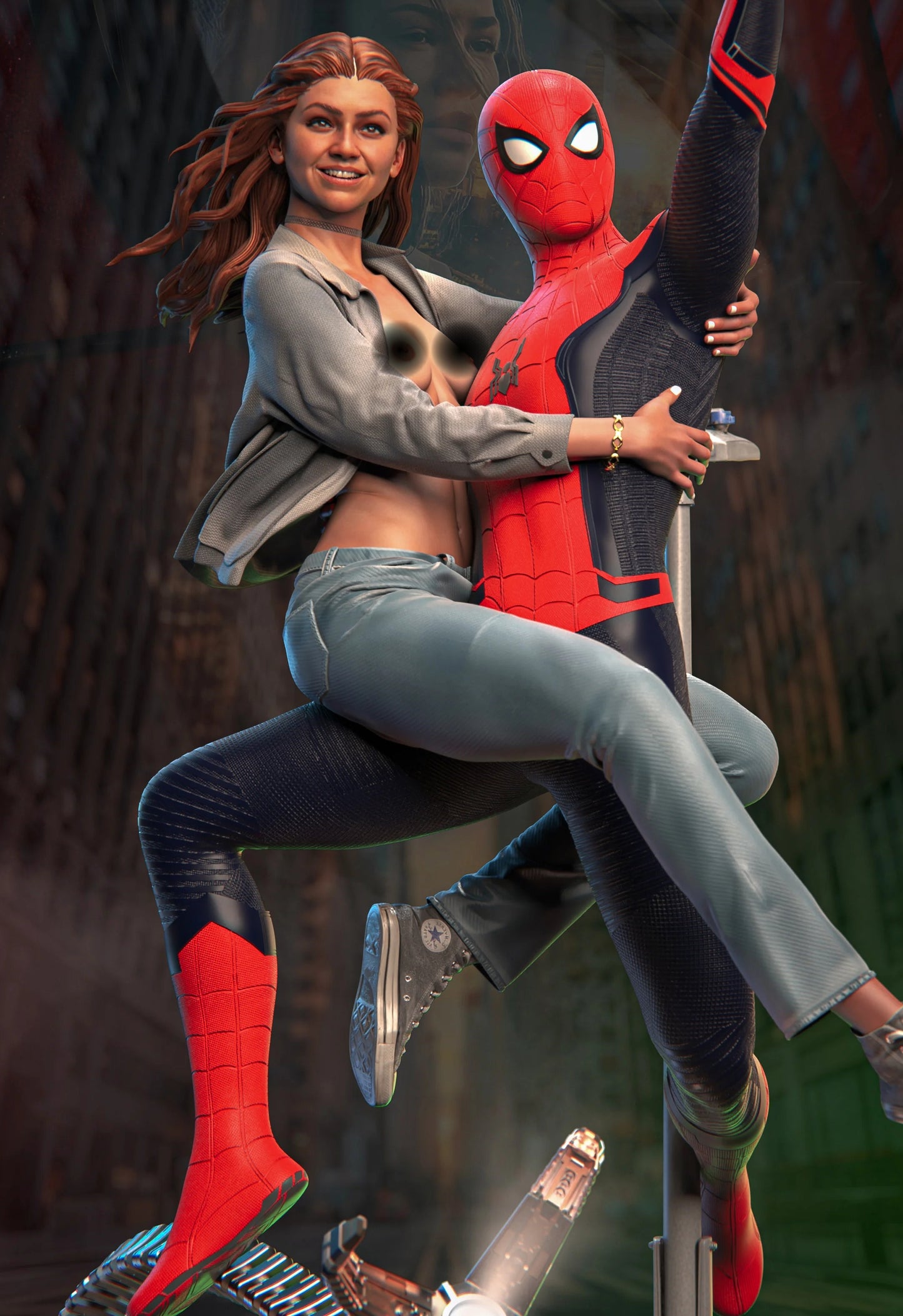 MJ and Spiderman NSFW Sculpture (75mm to 500mm) - Unassembled/Unpainted/3D Print
