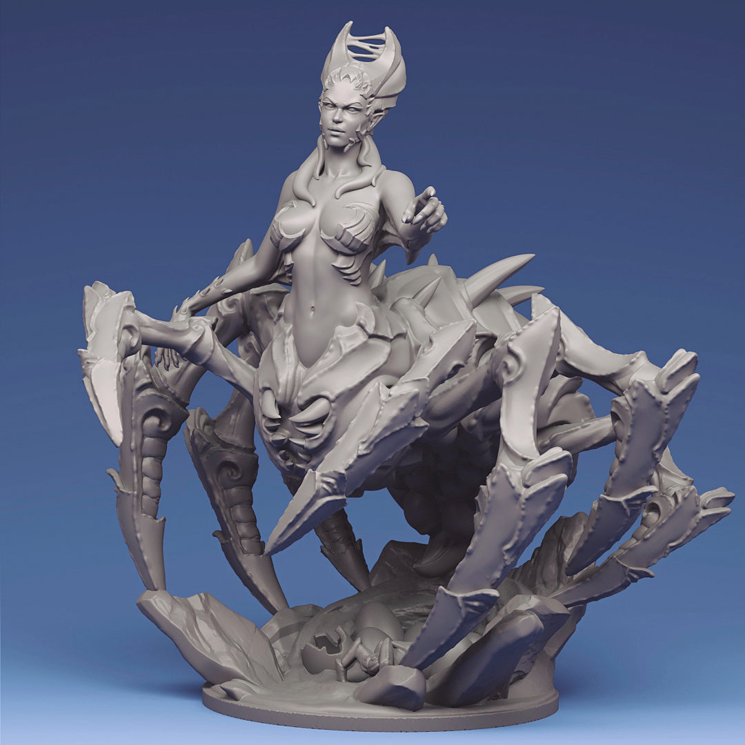 Spider Queen - Drider - Cursed Dark Elf - Menzoberranzan - Dungeons and Dragons - by Creature Armory - Tabletop RPG Miniature - Roleplaying 3D Printed Fantasy Mini