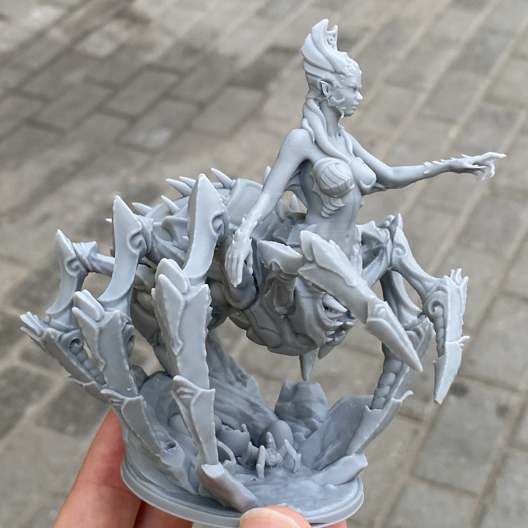 Spider Queen - Drider - Cursed Dark Elf - Menzoberranzan - Dungeons and Dragons - by Creature Armory - Tabletop RPG Miniature - Roleplaying 3D Printed Fantasy Mini