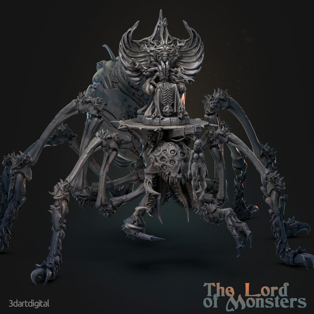 Dark Elf - Kharzah Spider Monster - Spider Queens Den - by 3dartDigital - Tabletop RPG Miniature - Roleplaying 3D Printed Fantasy Mini