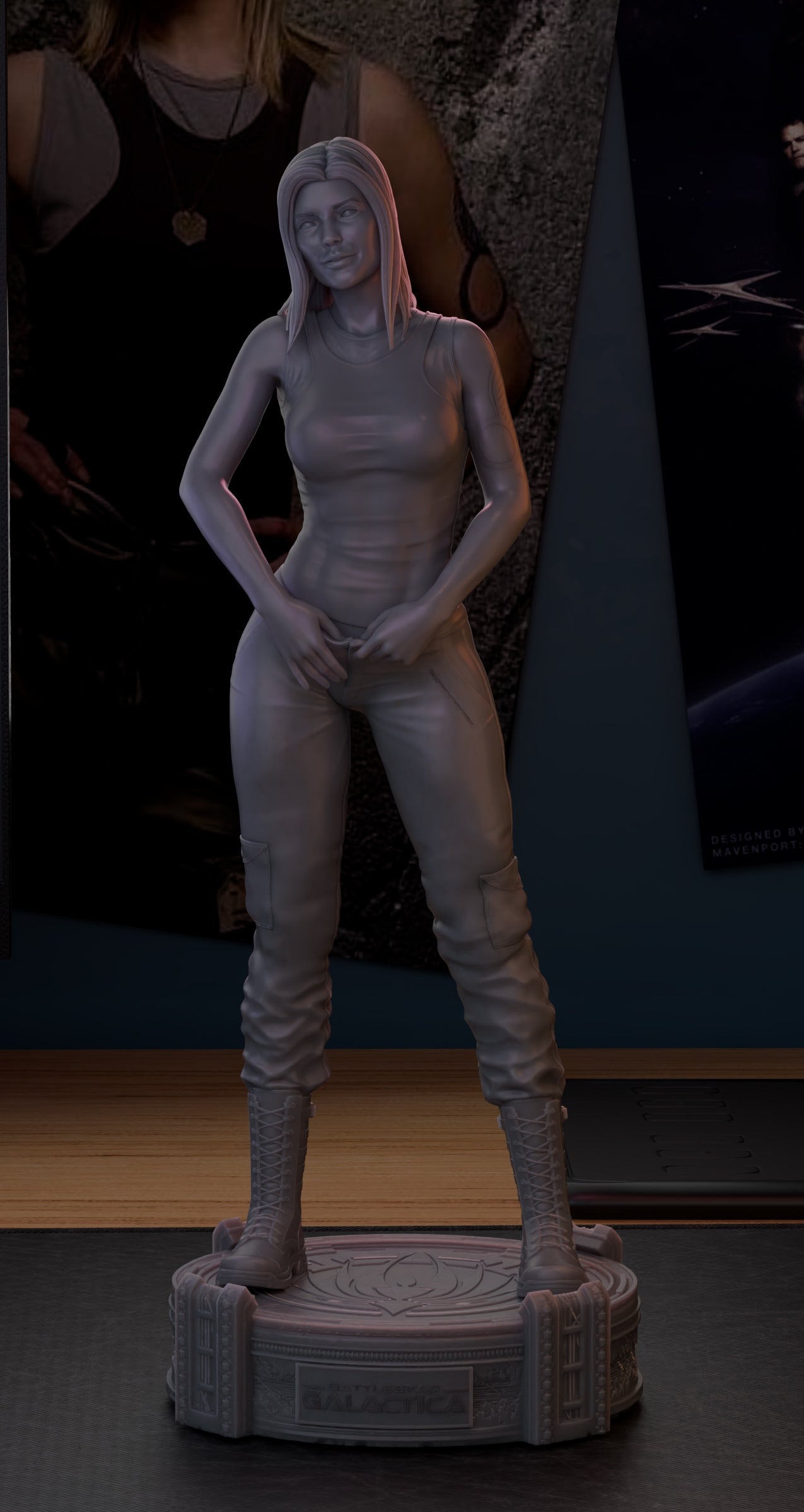 Starbuck Sculpture (75mm to 500mm) - Unassembled/Unpainted/3D Print