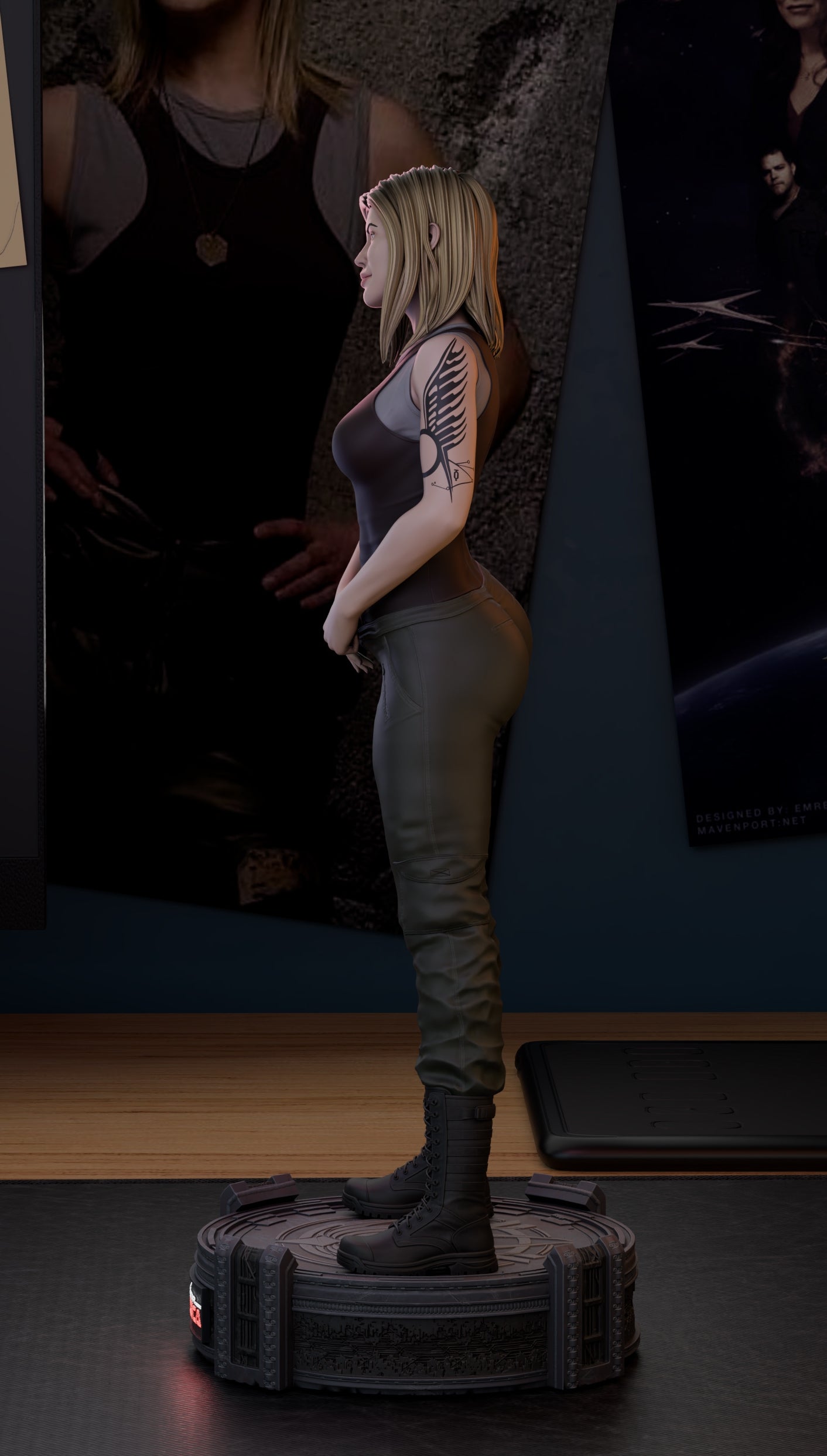 Starbuck Sculpture (75mm to 500mm) - Unassembled/Unpainted/3D Print