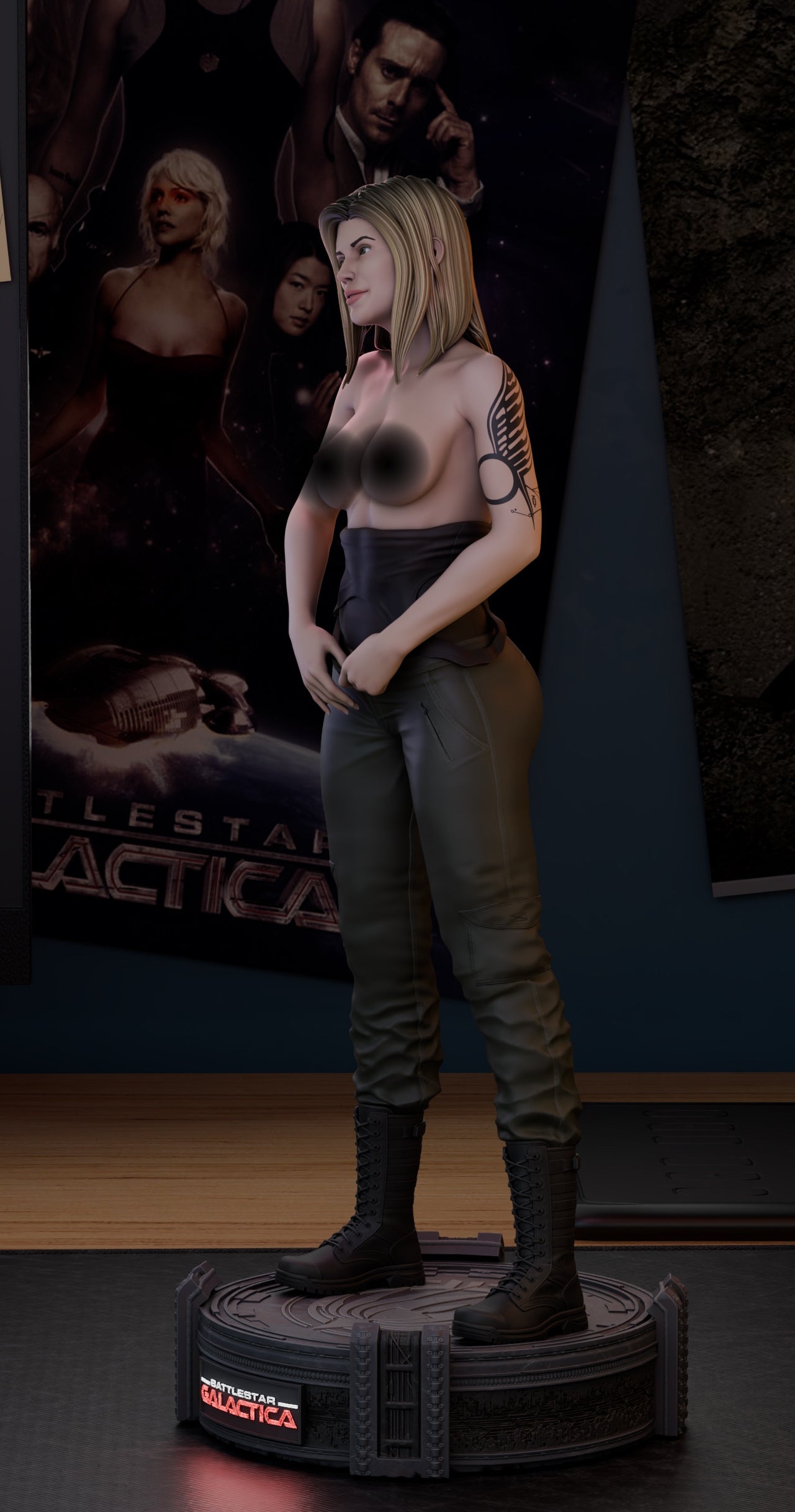 Starbuck NSFW Sculpture (75mm to 500mm) - Unassembled/Unpainted/3D Print