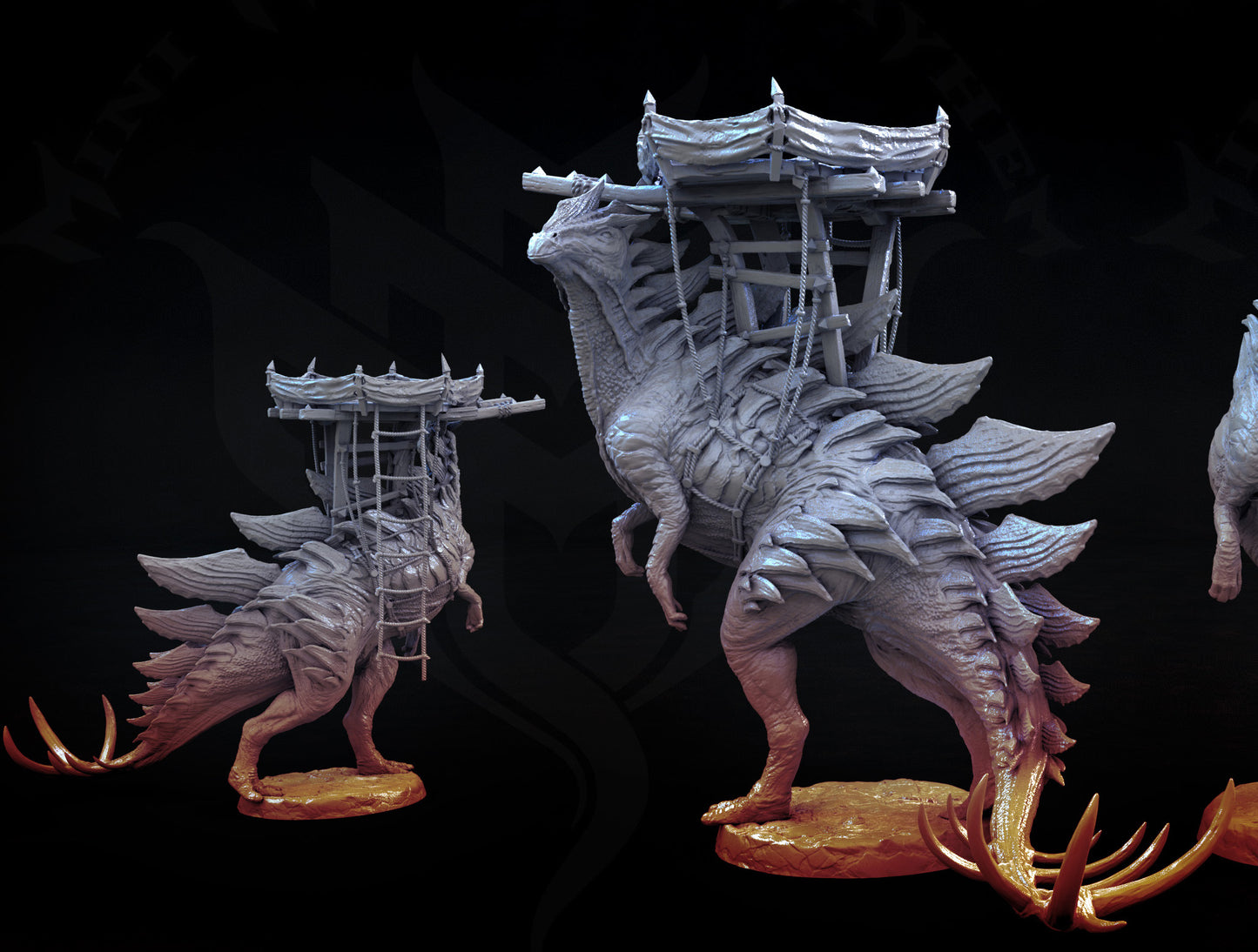 Stegosaurus with Platform - Dinosaur - by Mini Monster Mayhem- Tabletop RPG Miniature - Roleplaying 3D Printed Fantasy Mini