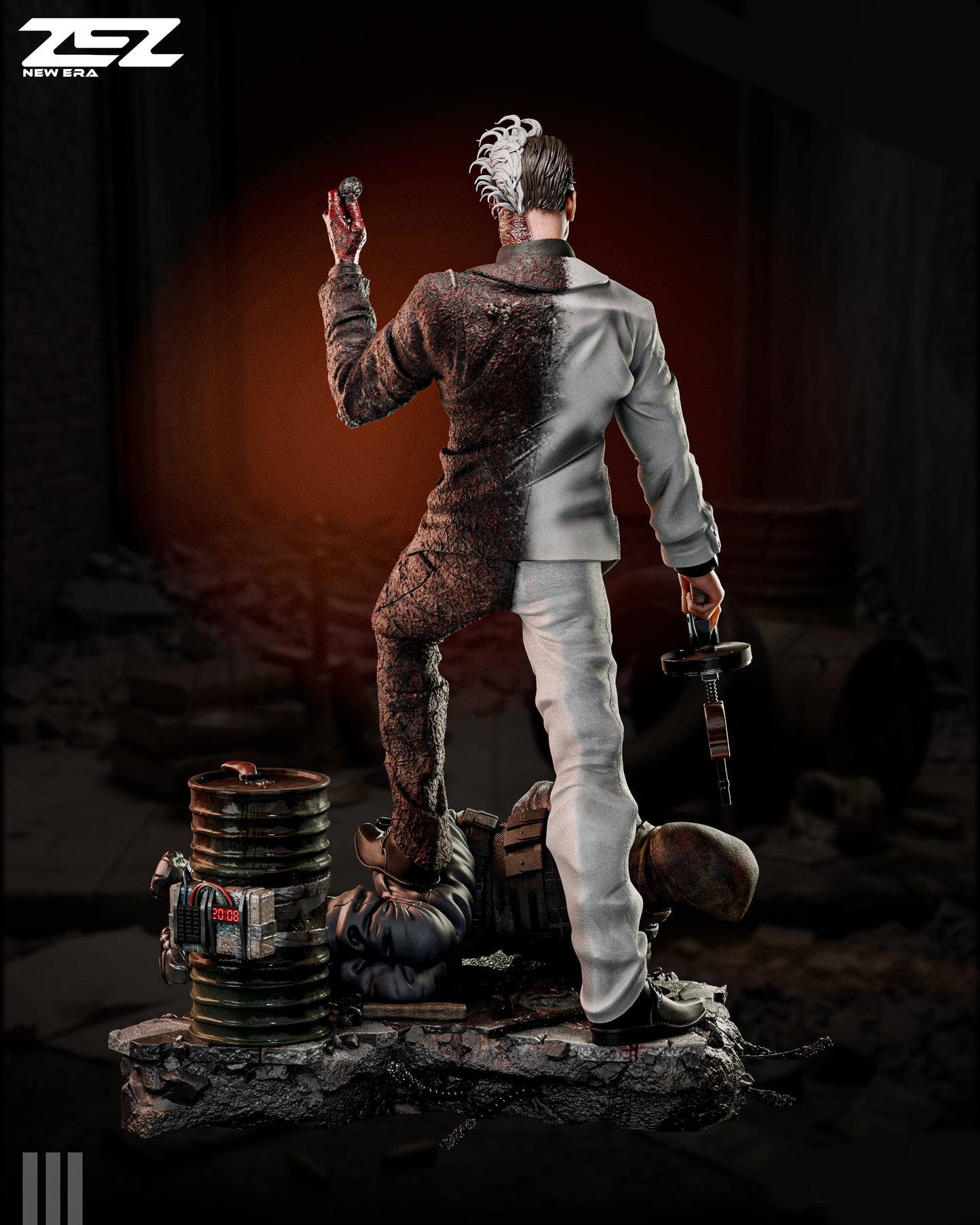 Two-Face Sculpture (75mm to 500mm) - Unassembled/Unpainted/3D Print