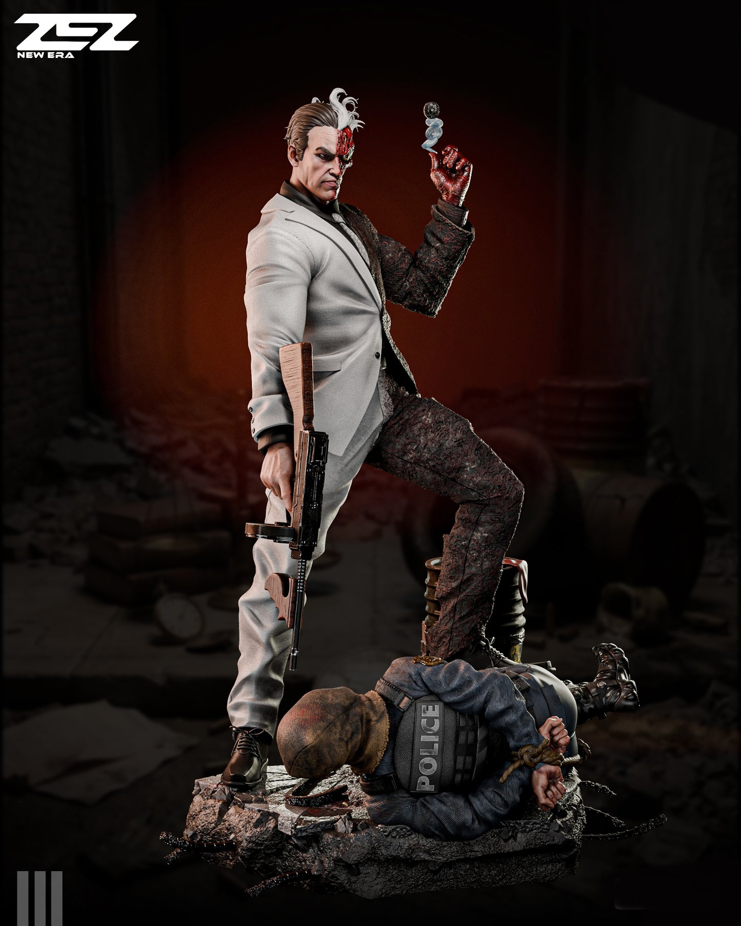 Two-Face Sculpture (75mm to 500mm) - Unassembled/Unpainted/3D Print
