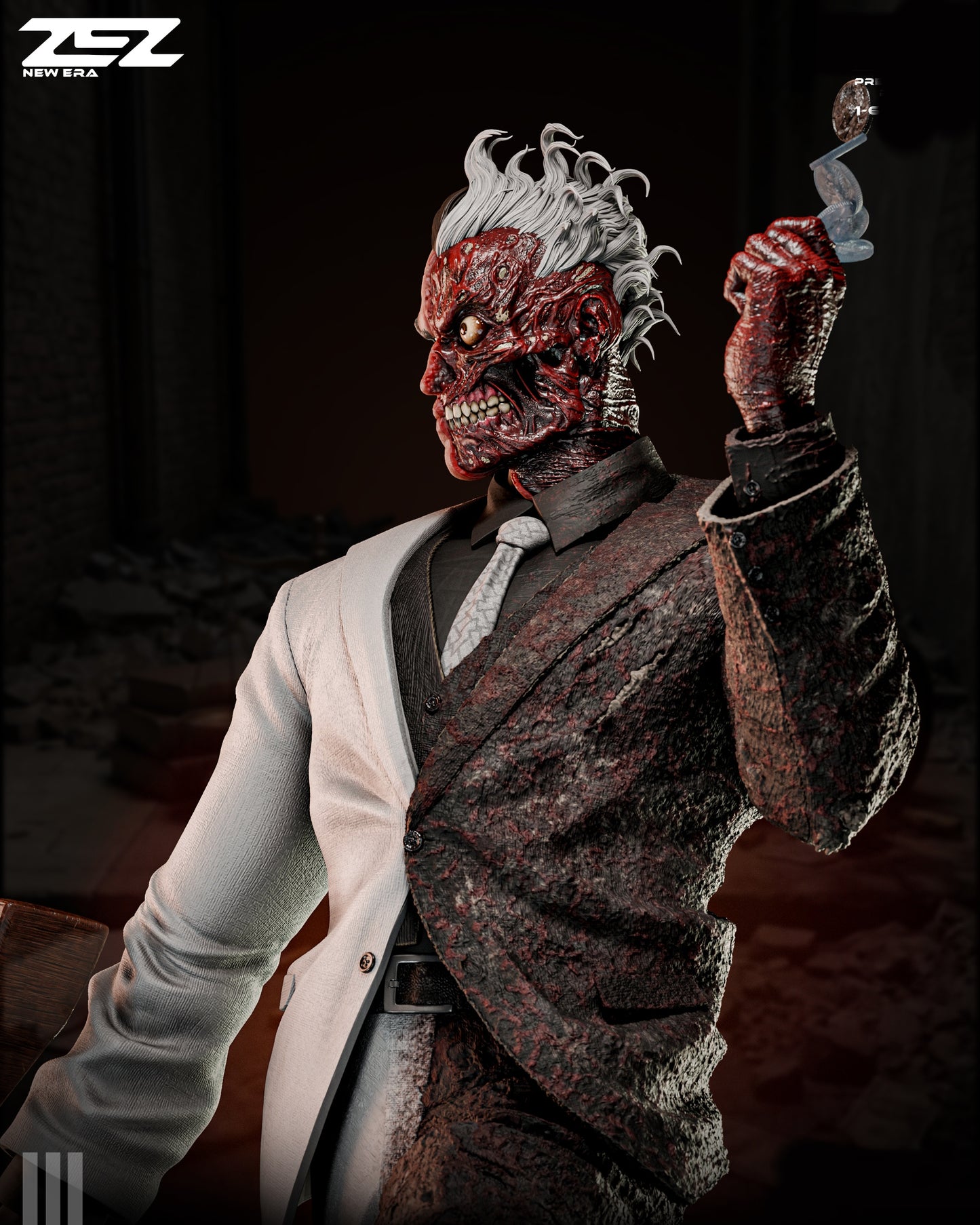 Two-Face Sculpture (75mm to 500mm) - Unassembled/Unpainted/3D Print