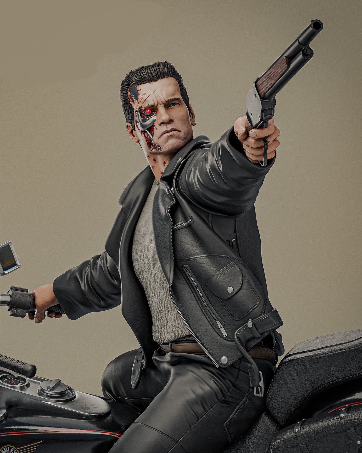 Terminator T-800 Sculpture (75mm to 500mm) - Unassembled/Unpainted/3D Print