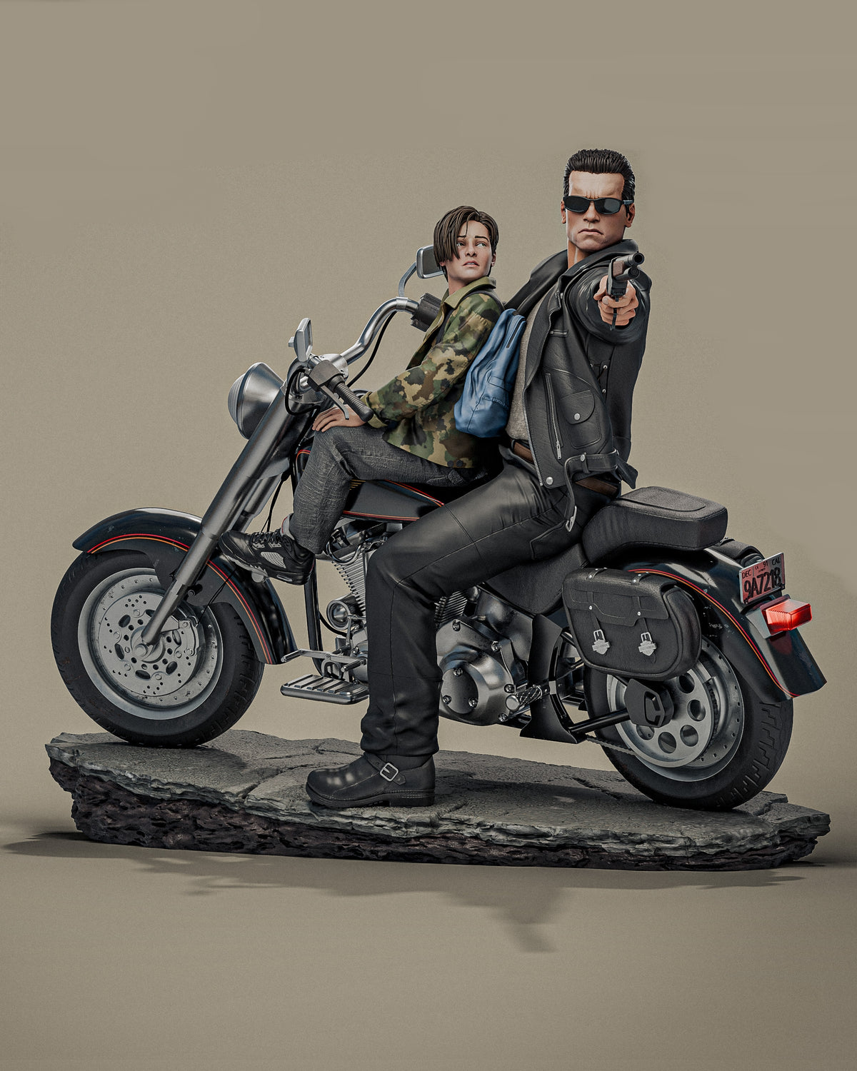 Terminator T-800 Sculpture (75mm to 500mm) - Unassembled/Unpainted/3D Print